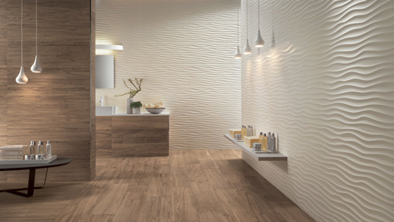 Acabamento de revestimento liso em ambiente residencial